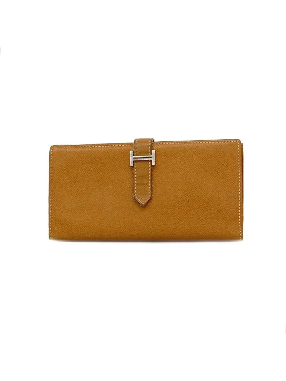 Hermes Trifold Wallet Bearn Dupri Veau Epsom Gold Silver
